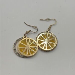 Lemon sloce Gold and Yellow Earrings